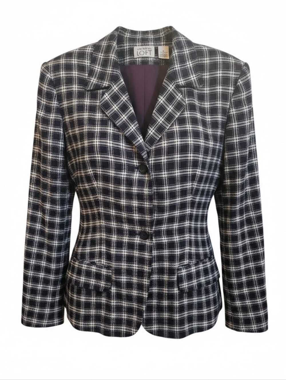 Ann Taylor LOFT Black and White Plaid Women's Blazer